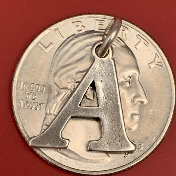 .925 Letter A Sterling Silver Jewelry Charm #alphabet #A - Picture 3 of 3